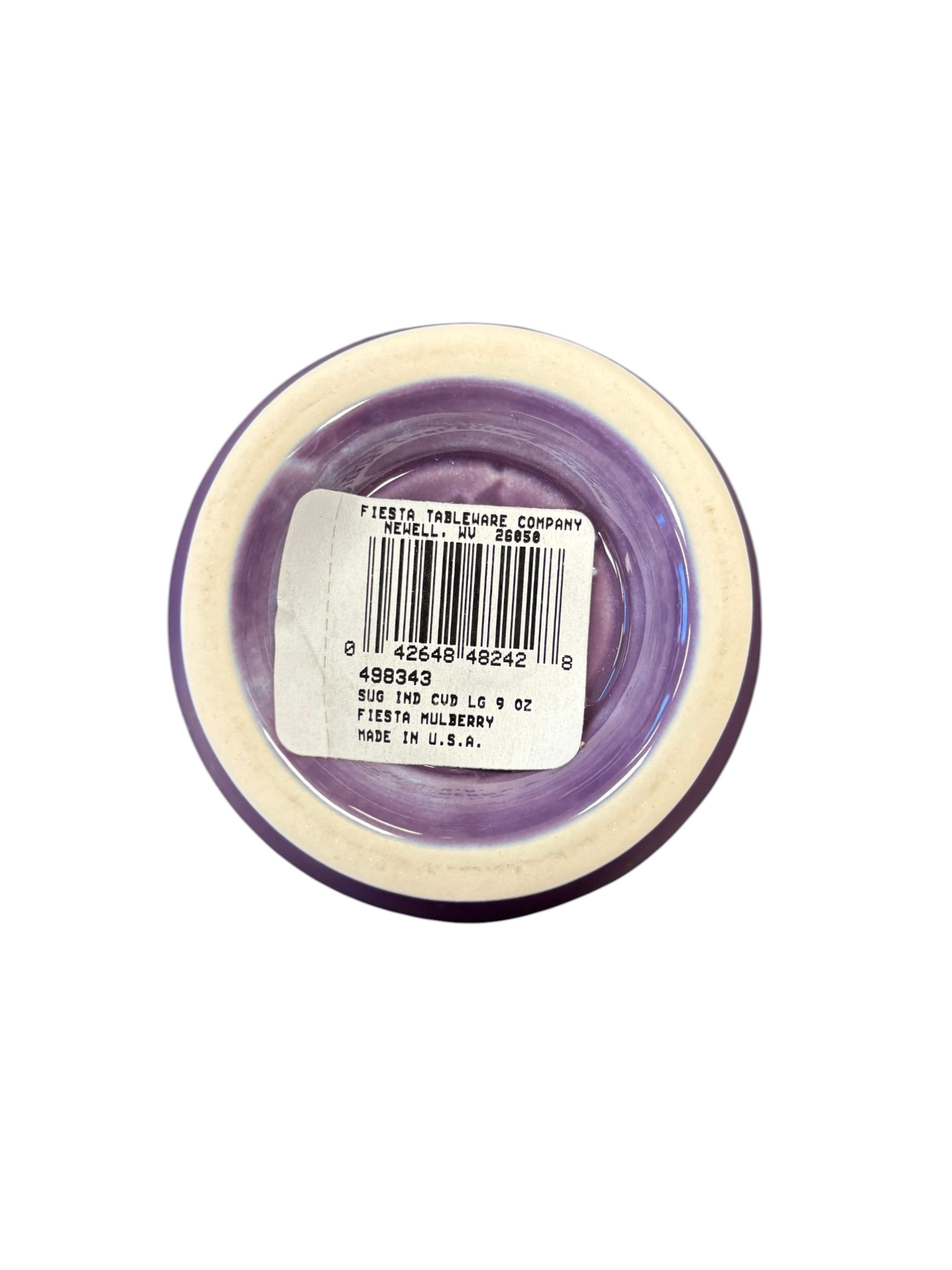 This is a Fiesta Fiestaware Individual Sugar Bowl With Lid in Mulberry. lead-free, Post 1986, Retired Color Retired Shape
