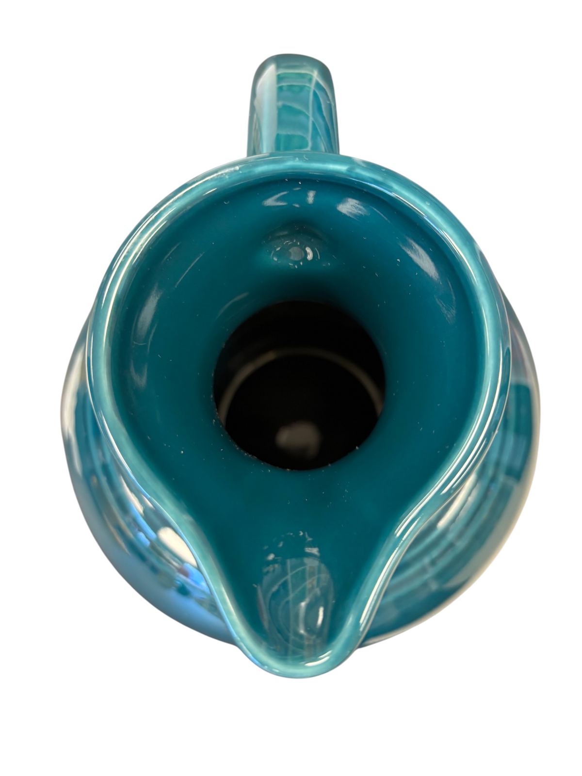 This is a Fiesta Fiestware small 60 Ounce Carafe in juniper. Lead-free Post 1986 Retired color retired shape
