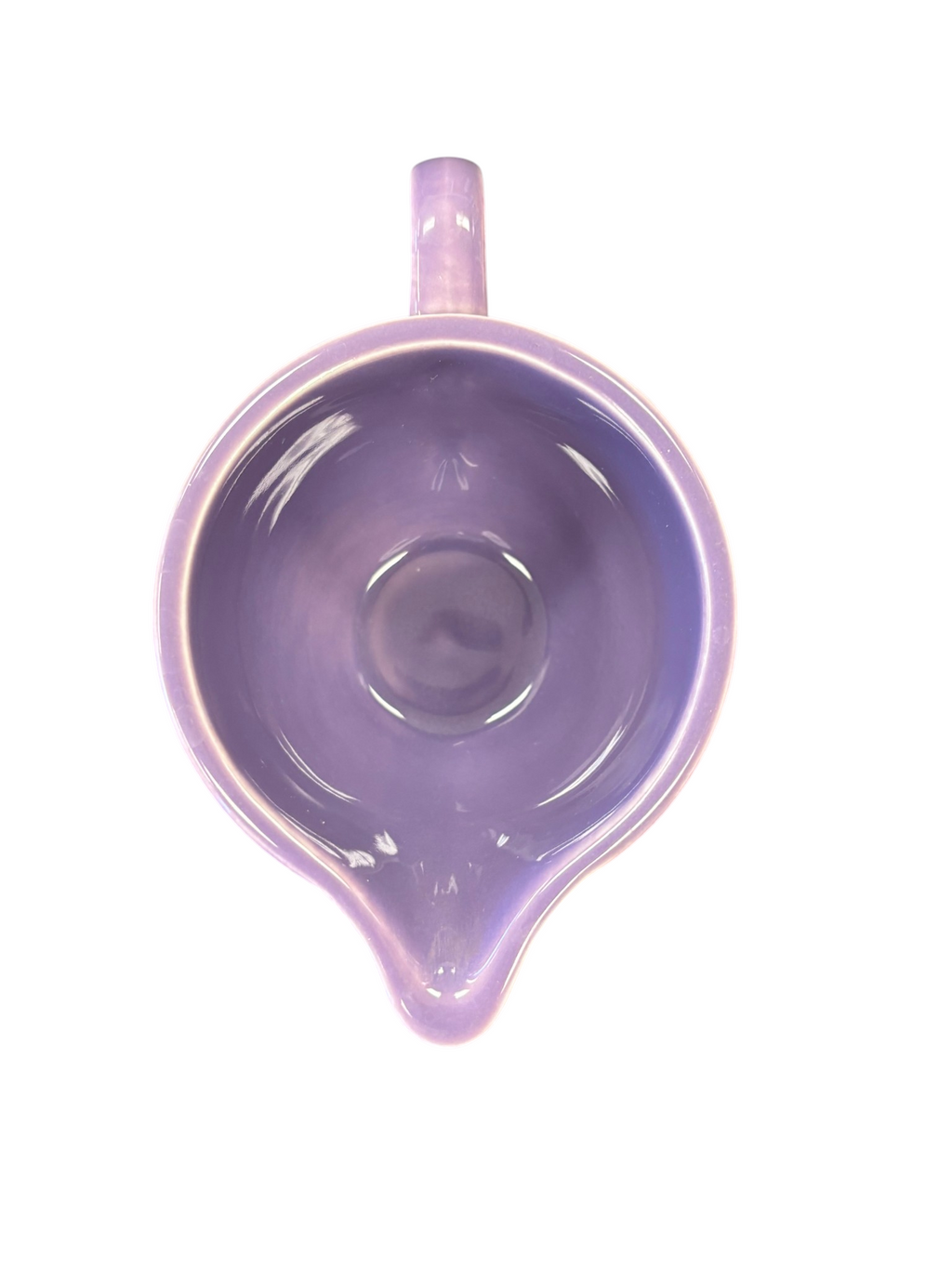 This is a Fiesta Fiestaware individual cream pitcher creamer in Lilac. lead-free, Post 1986, Retired Color Retired Shape
