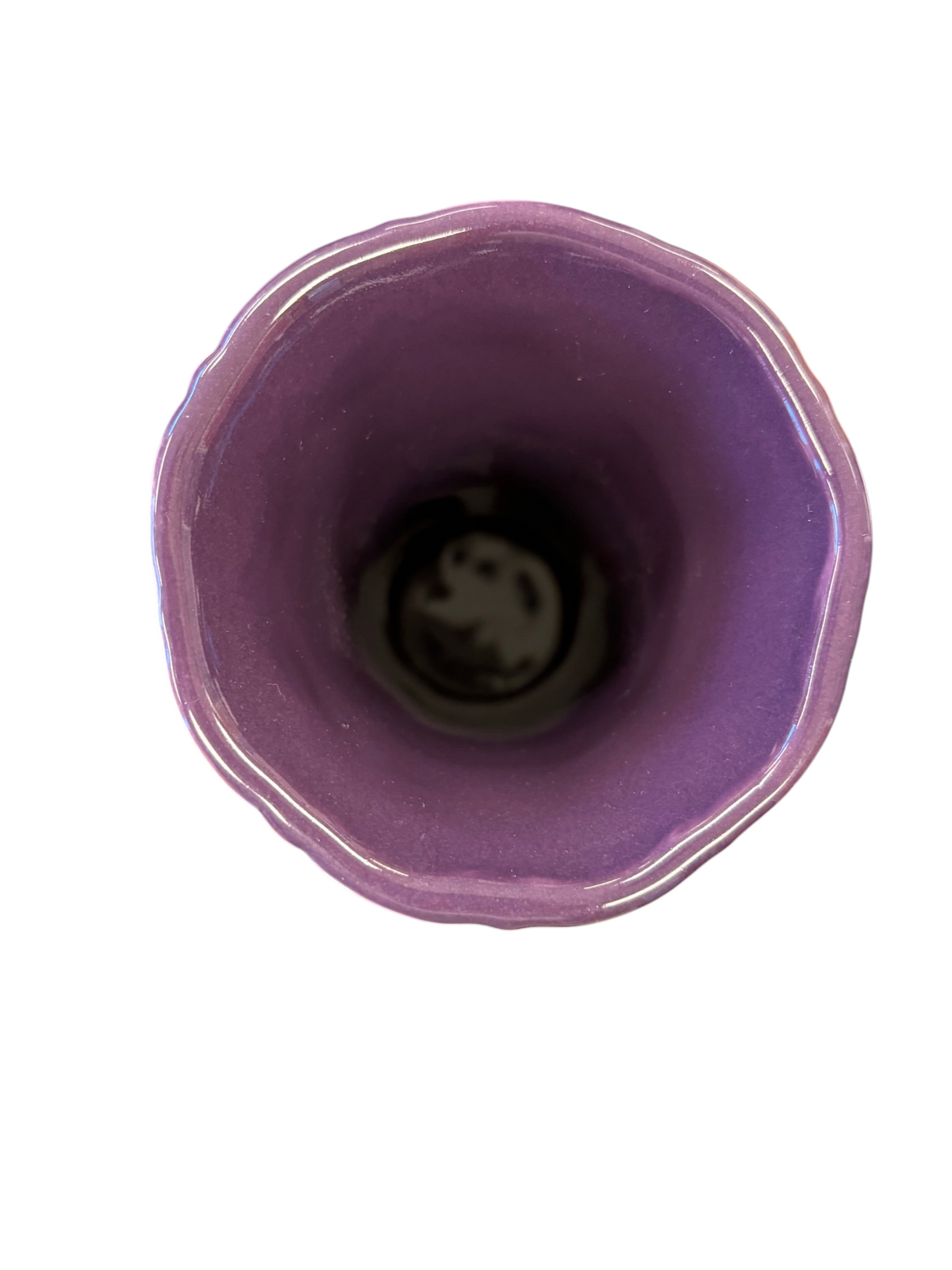 This is a Fiesta Fiestaware Small Flared Vase in Mulberry. 8" tall. lead-free, Post 1986, Retired Shape Retired Color
