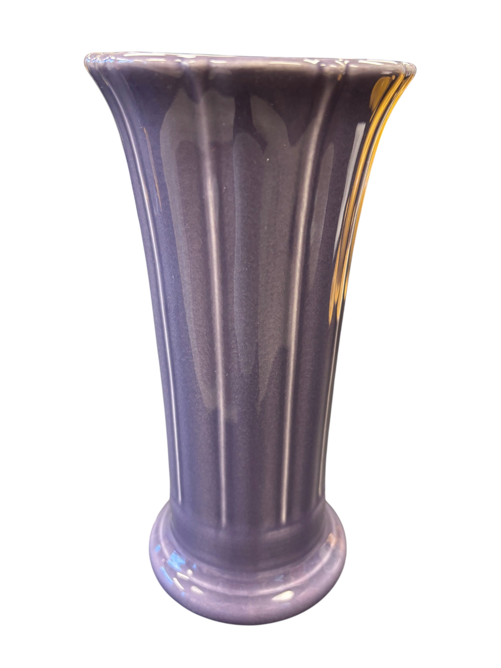 This is a Fiesta Fiestaware Small Flared Vase in Lavender. 8" tall. lead-free, Post 1986, Retired Shape
