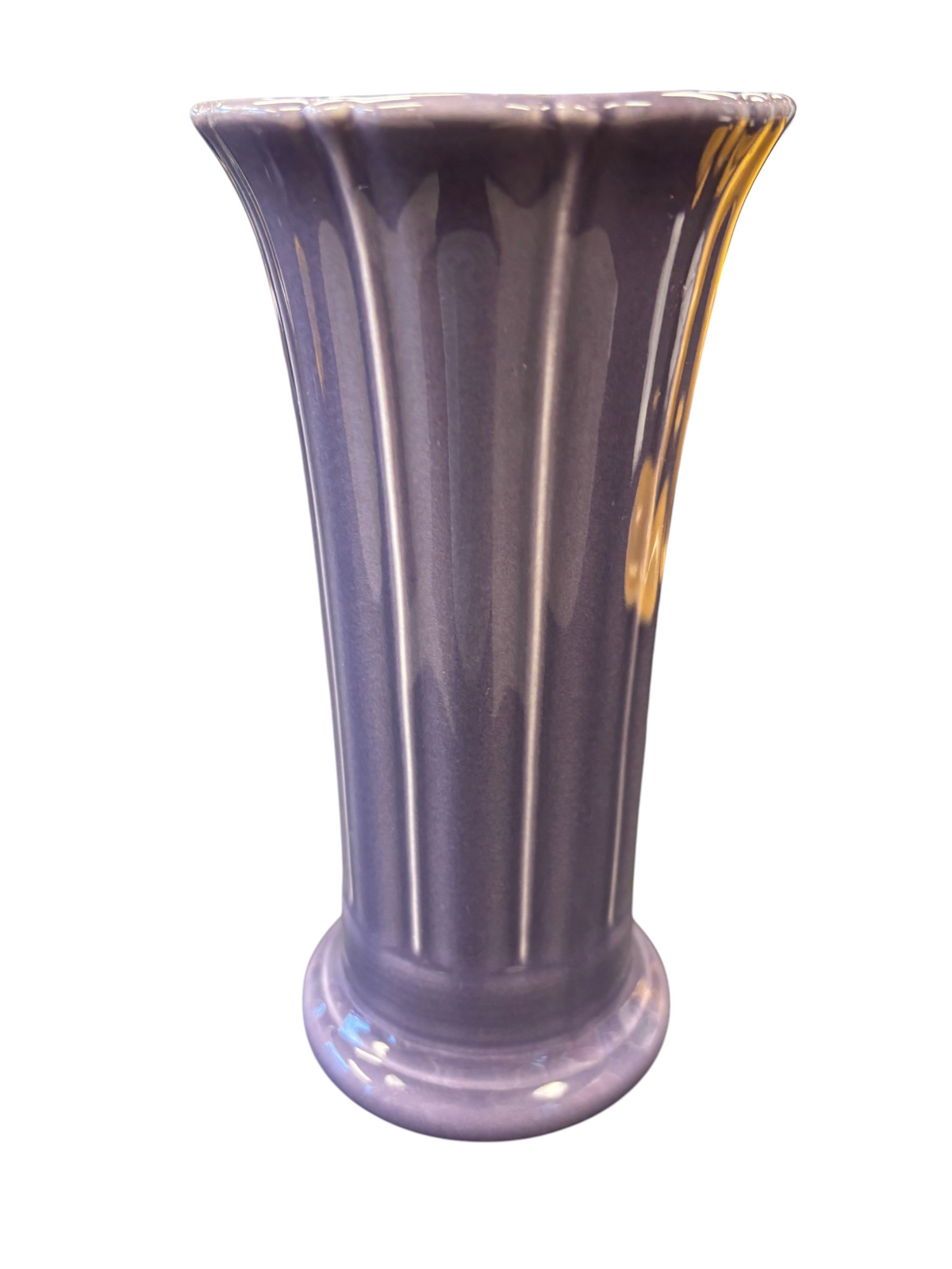 This is a Fiesta Fiestaware Small Flared Vase in Lavender. 8" tall. lead-free, Post 1986, Retired Shape
