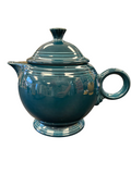 This is a Fiesta Fiestaware Five-cup 5-cup Ring Handled Tea Pot with Lid in Juniper. lead-free, Post 1986, Retired Color Retired Shape
