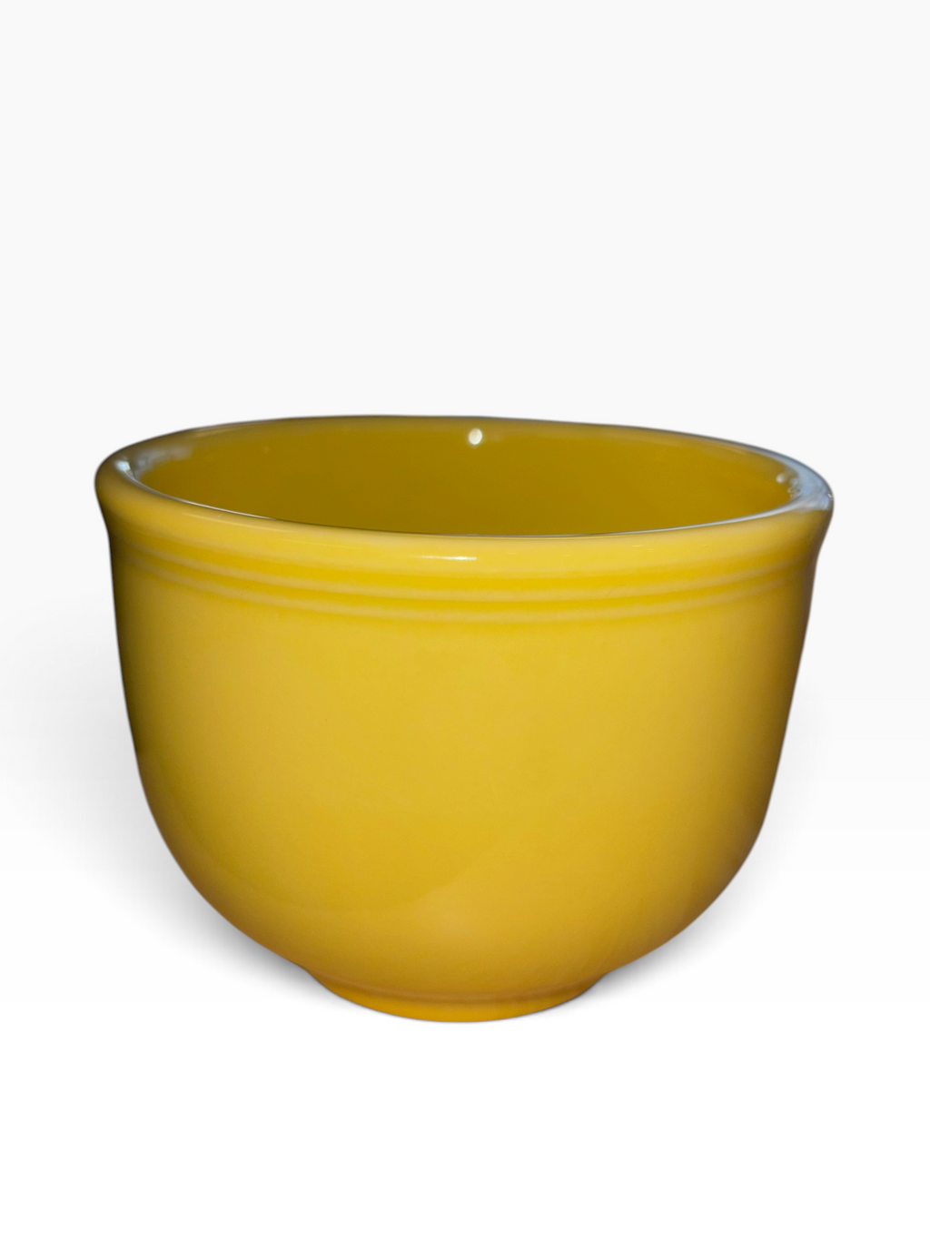 This is a Fiesta fiestaware Jumbo Mug featuring the Whoo Owl decal on sunflower. Lead free, Post 1986, Halloween, Retired Color, Retired Decal.
