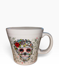 This is Fiesta fiestware Tapered Mug featuring the Skull & Vine decal on white. Lead free, post 1986,  retired decal, Halloween
