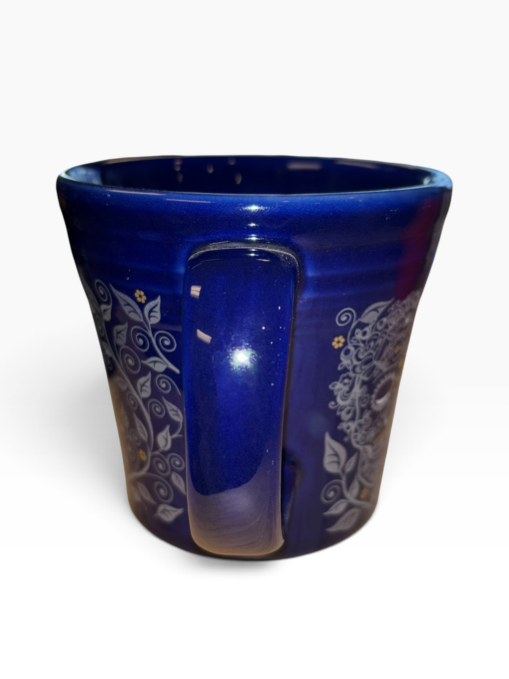 This is Fiesta fiestware Tapered Mug featuring the Skull & Vine decal on twilight. Lead free, post 1986,  retired decal, Halloween
