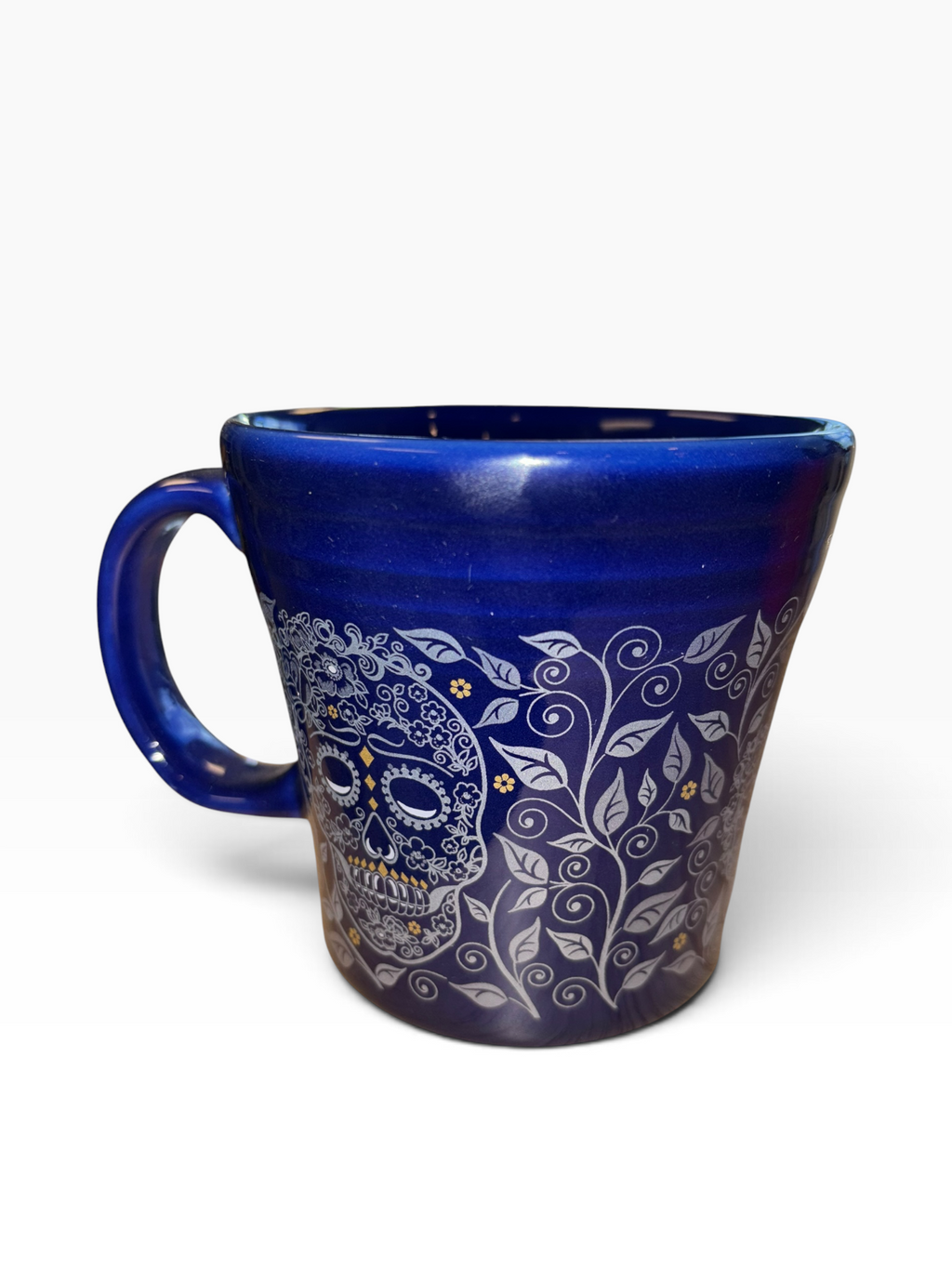 This is Fiesta fiestware Tapered Mug featuring the Skull & Vine decal on twilight. Lead free, post 1986,  retired decal, Halloween
