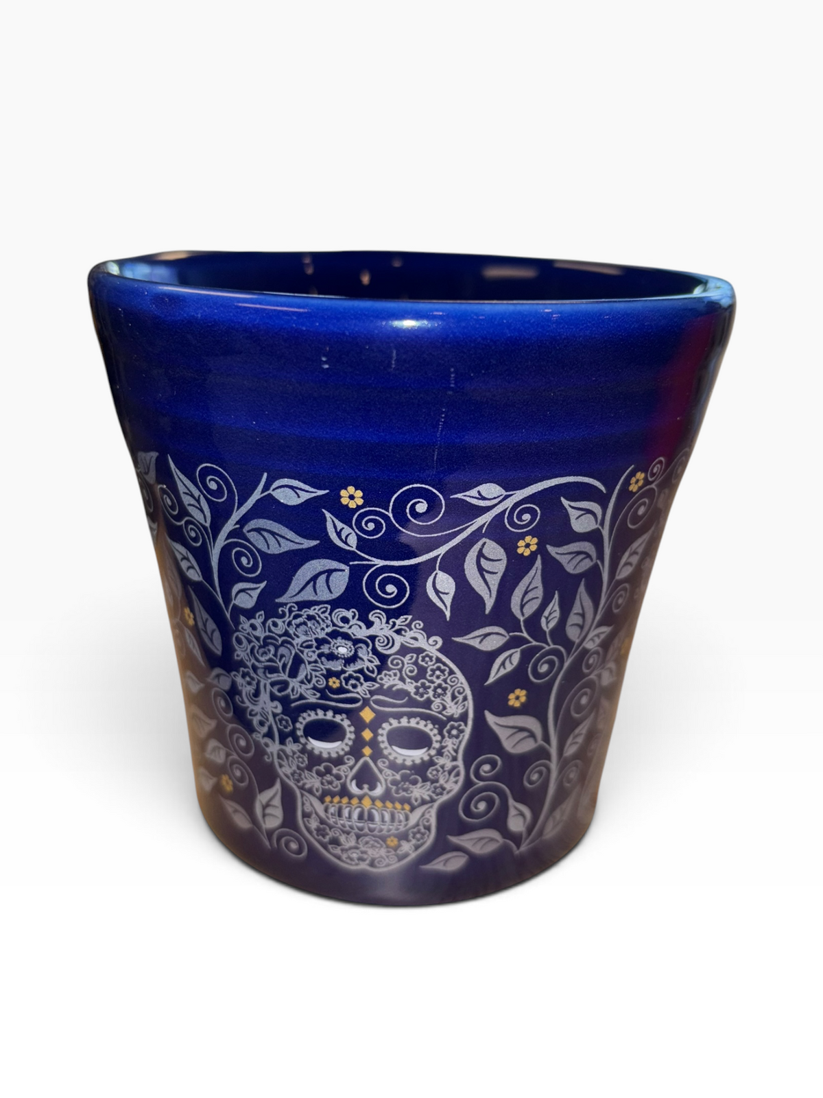 This is Fiesta fiestware Tapered Mug featuring the Skull & Vine decal on twilight. Lead free, post 1986,  retired decal, Halloween
