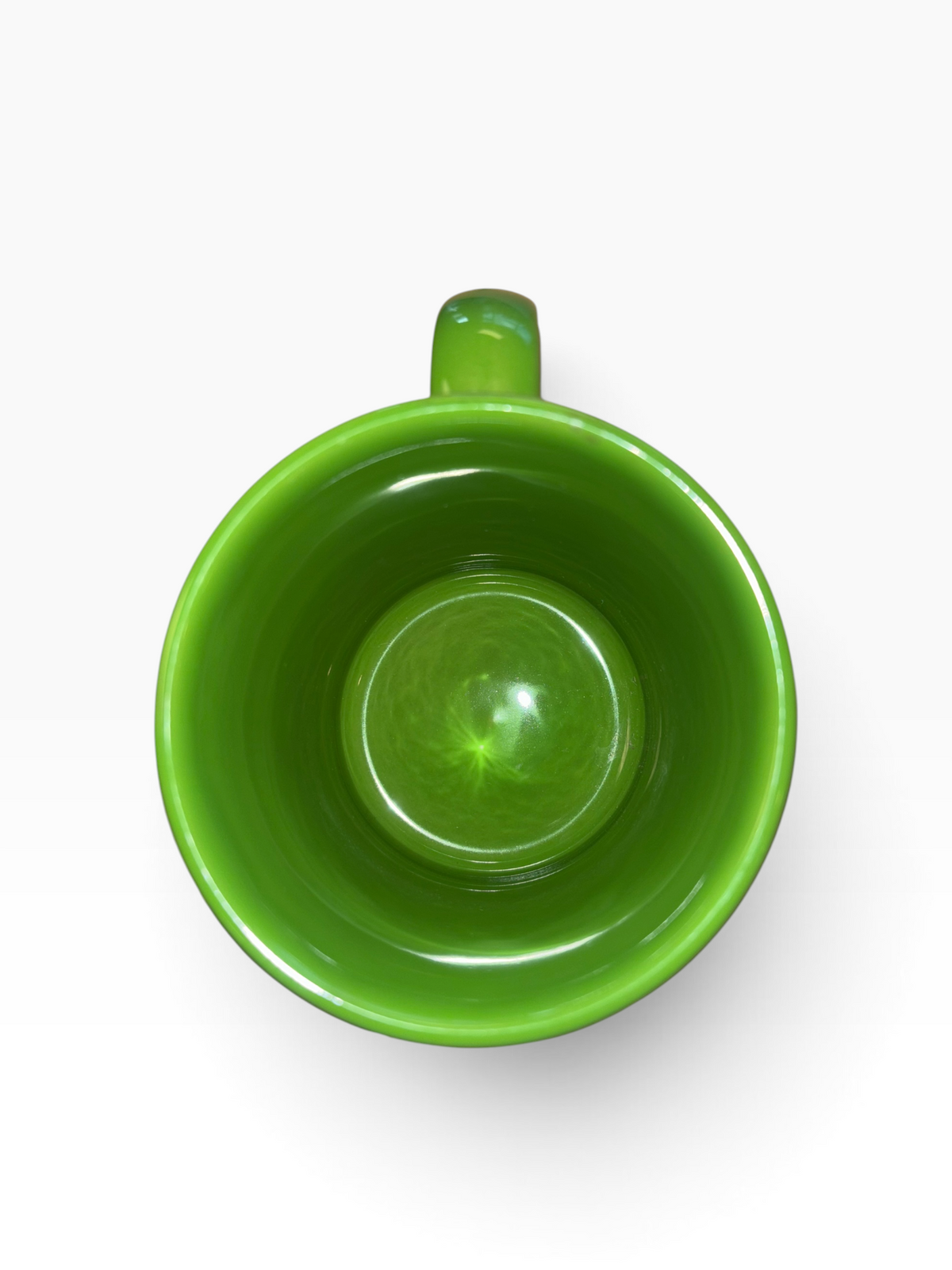 This is a Fiesta fiestware Java Mug featuring the Harvest Moon Witch decal on shamrock. Lead free Post 1986 Retired Color Retired Decal Halloween
