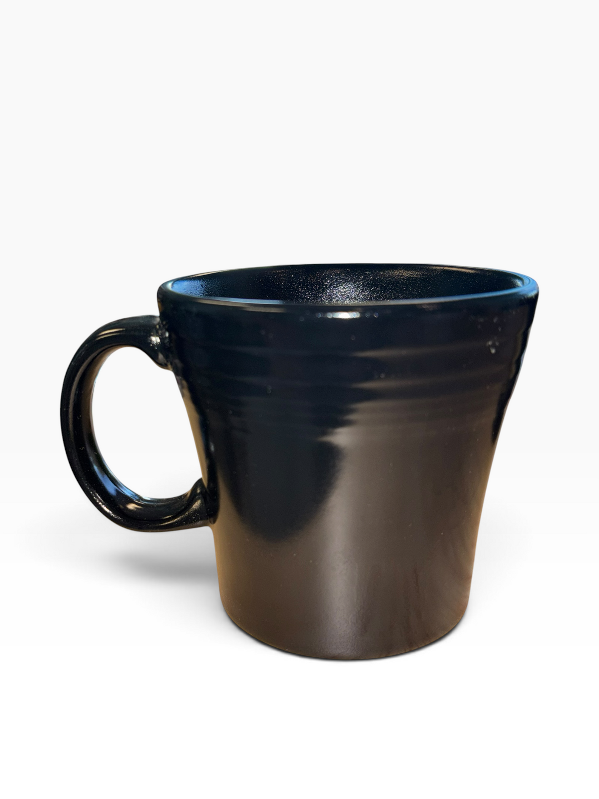 This is Fiesta fiestware Tapered Mug featuring the Gothic Victorian decal on black/foundry. Lead free, post 1986,  retired decal, Halloween
