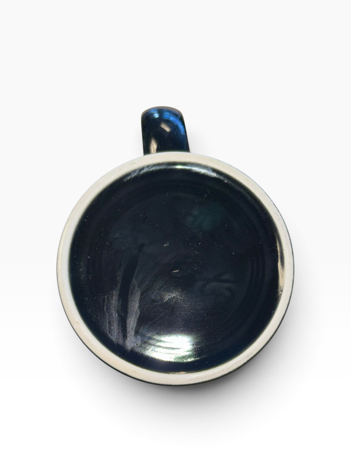 This is a Fiesta fiestware Java Mug featuring the Moon Lit Witch decal on black. Lead free Post 1986 Retired Color Retired Decal, Halloween
