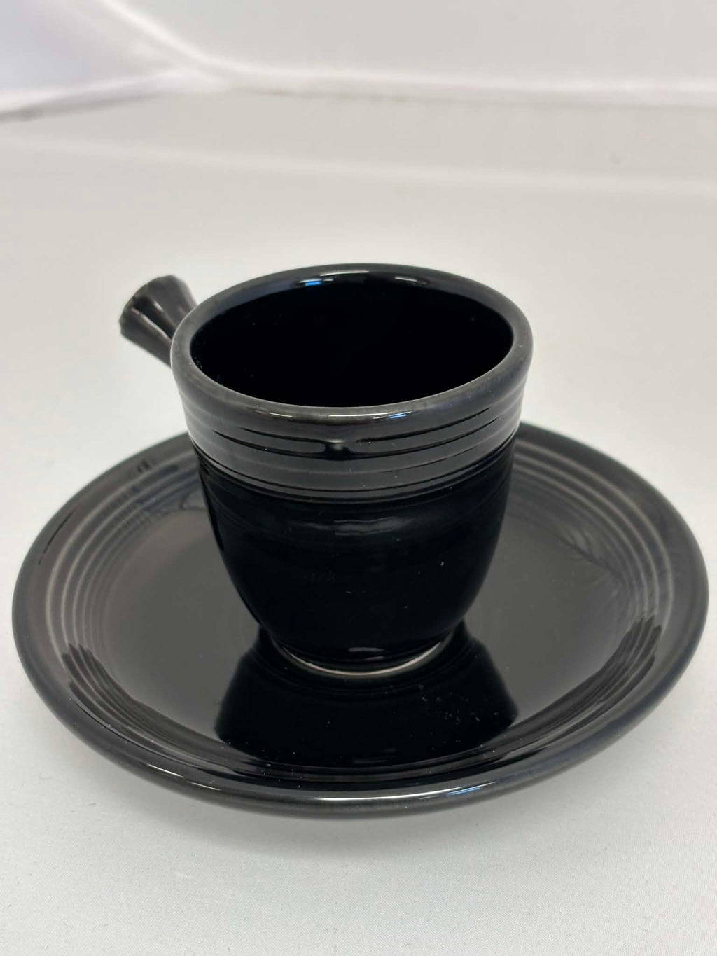 Fiesta Black Stick Handle Demitasse AD Cup & Saucer