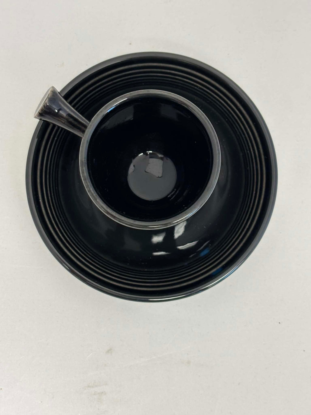 Fiesta Black Stick Handle Demitasse AD Cup & Saucer