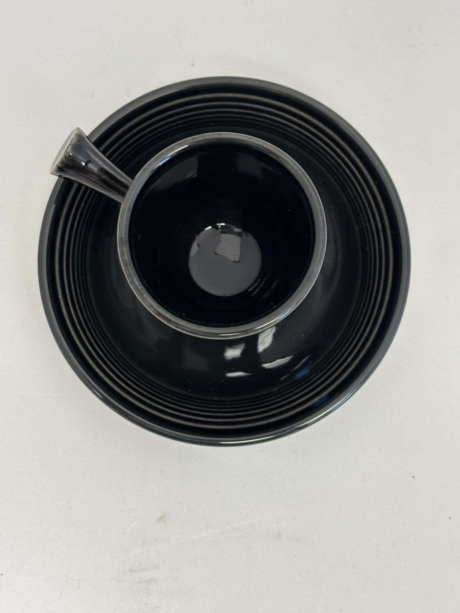 Fiesta Black Stick Handle Demitasse AD Cup & Saucer