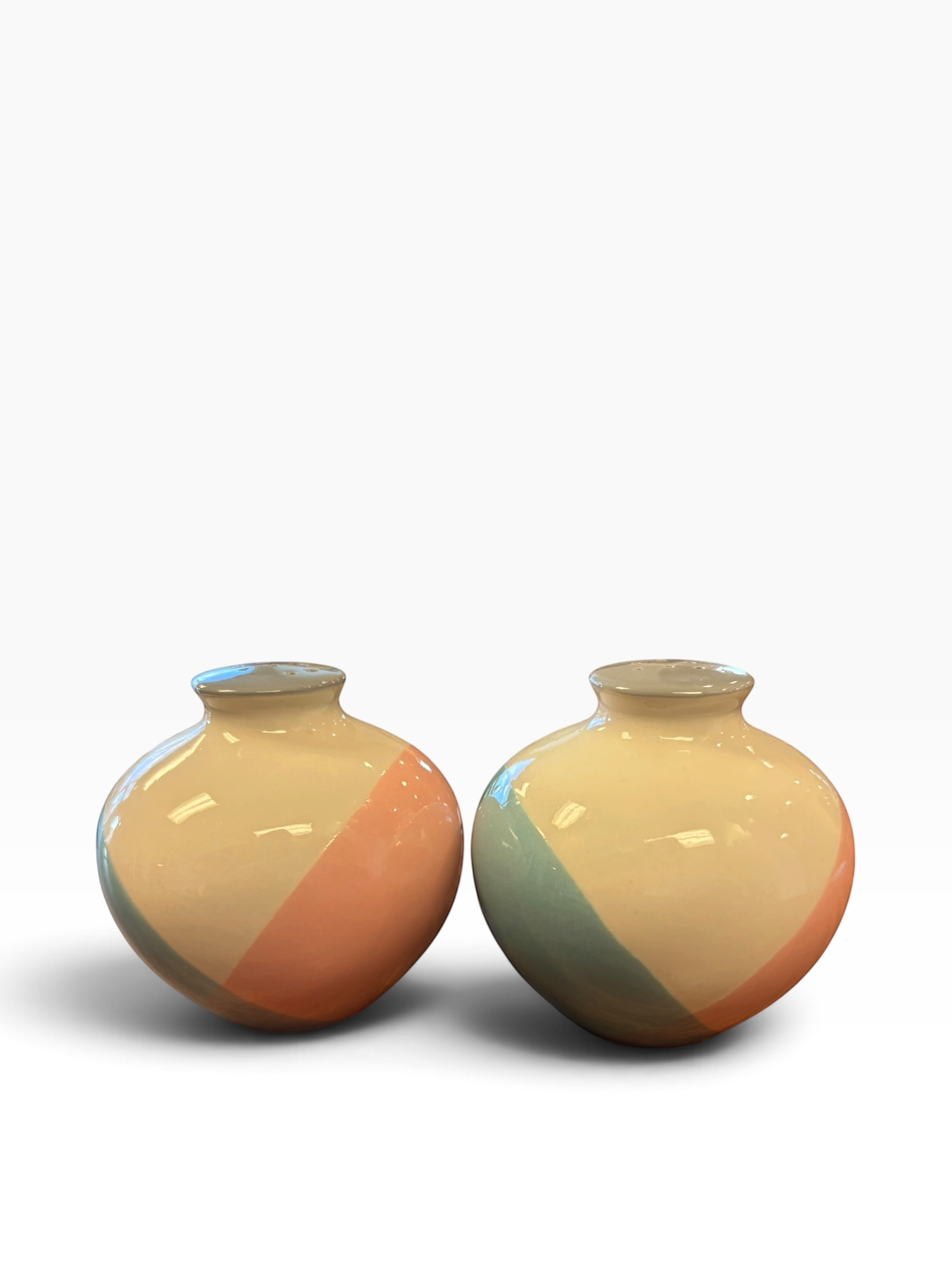 Hallcraft Tri-Tone Salt and Pepper Shakers by Eva Zeisel