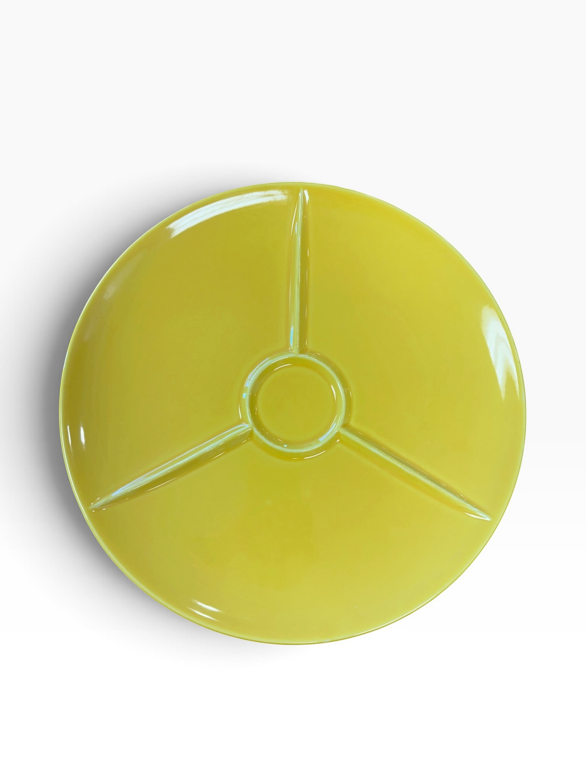 Homer Laughlin Rhythm Harlequin Yellow Snack Plate
