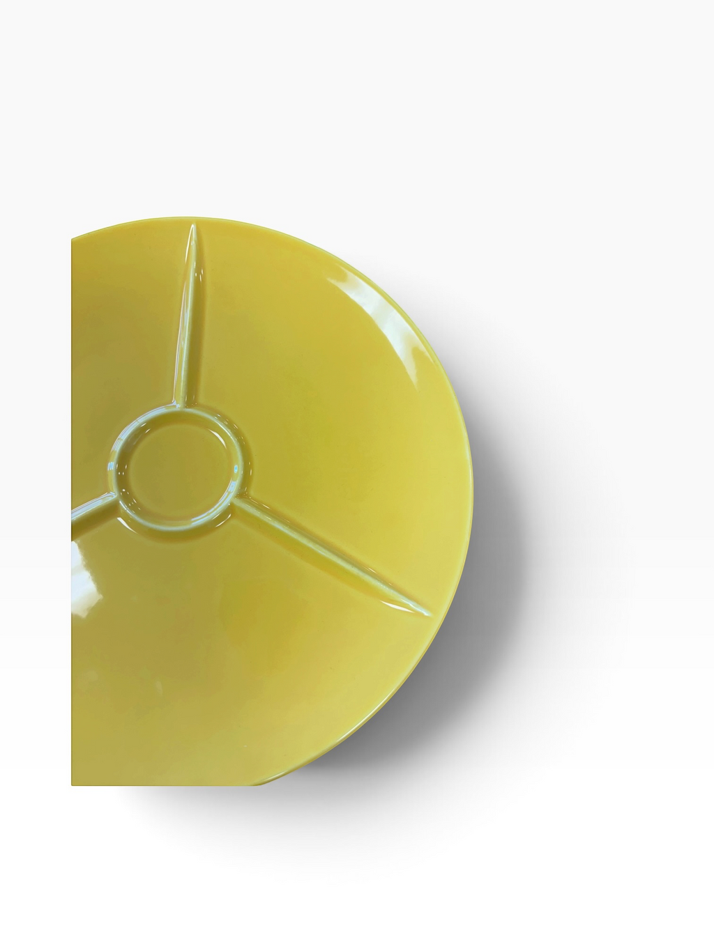 Homer Laughlin Rhythm Harlequin Yellow Snack Plate