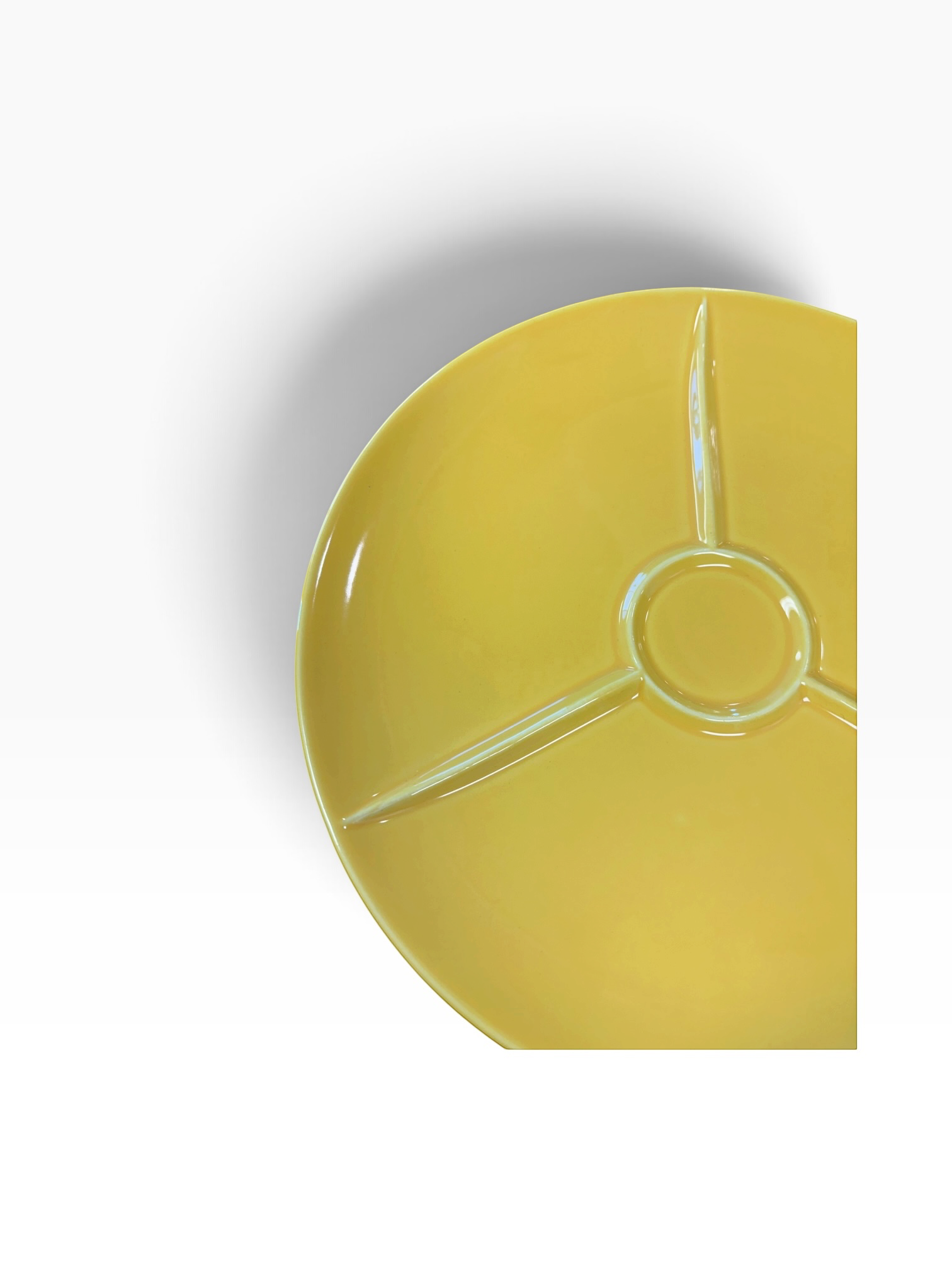 Homer Laughlin Rhythm Harlequin Yellow Snack Plate