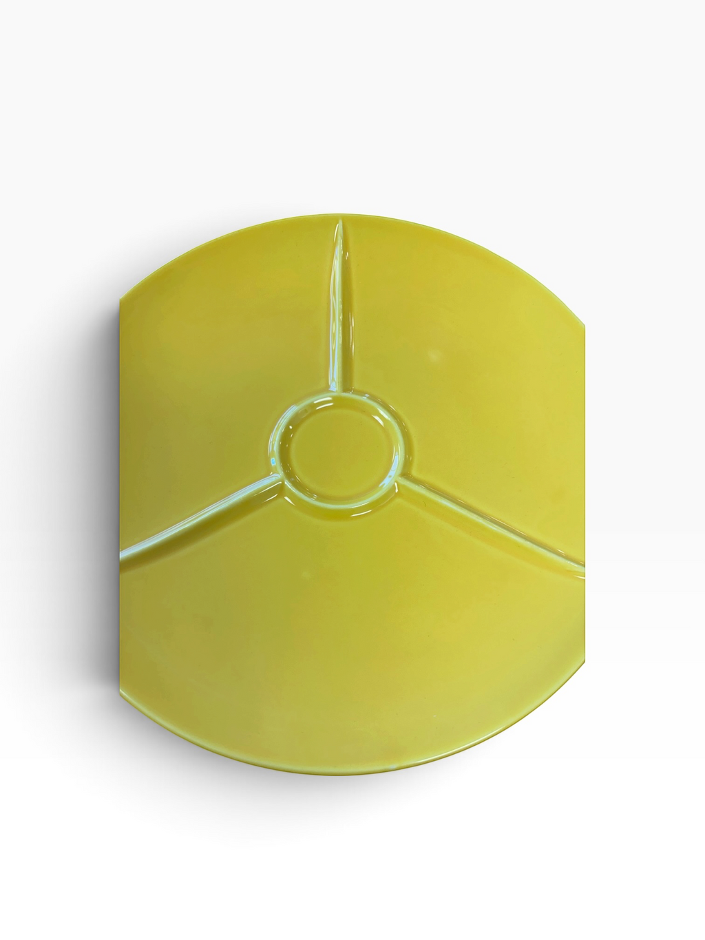 Homer Laughlin Rhythm Harlequin Yellow Snack Plate