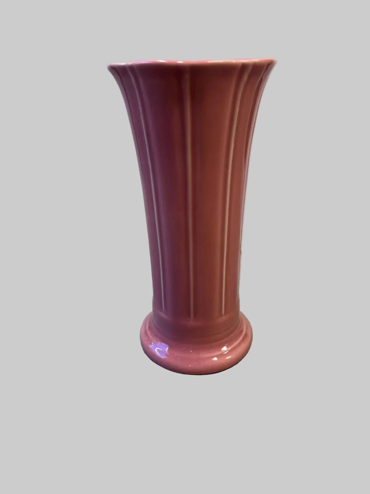 A rose Pink fiesta small 8'' Vase. Retired and hard to find in Fiesta Rose. A post 1986 Fiesta Flared Small 8" Vase