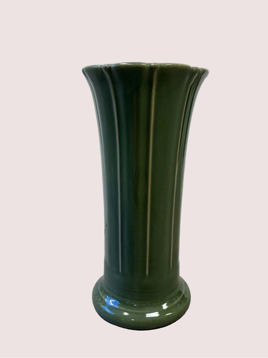 Fiesta 8" sage green light olive drab green. *' Small Flared Vase from Fiesta. 